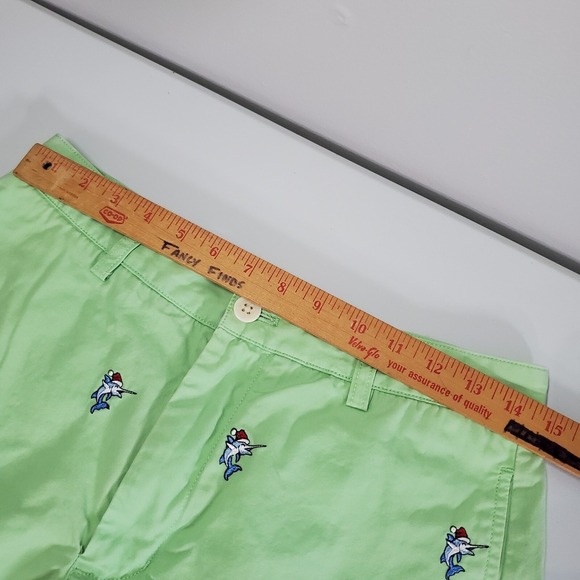 Vineyard Vines Men Shorts 30 Green Chino Cotton Swordfish Embroidered Preppy - Picture 9 of 14